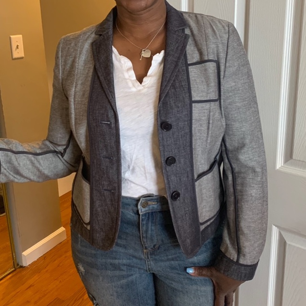 Akris Denim Charcoal and light gray jacket